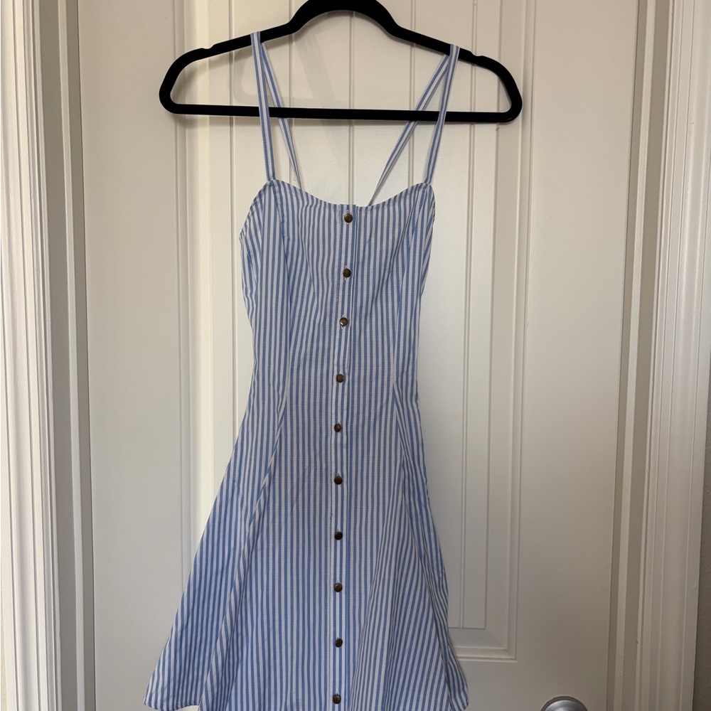 Chelsea & Violet Blue and White Striped Mini Dress